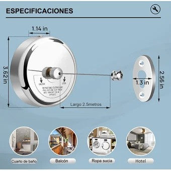 Tendedero Retractil Para Ropa En Acero I