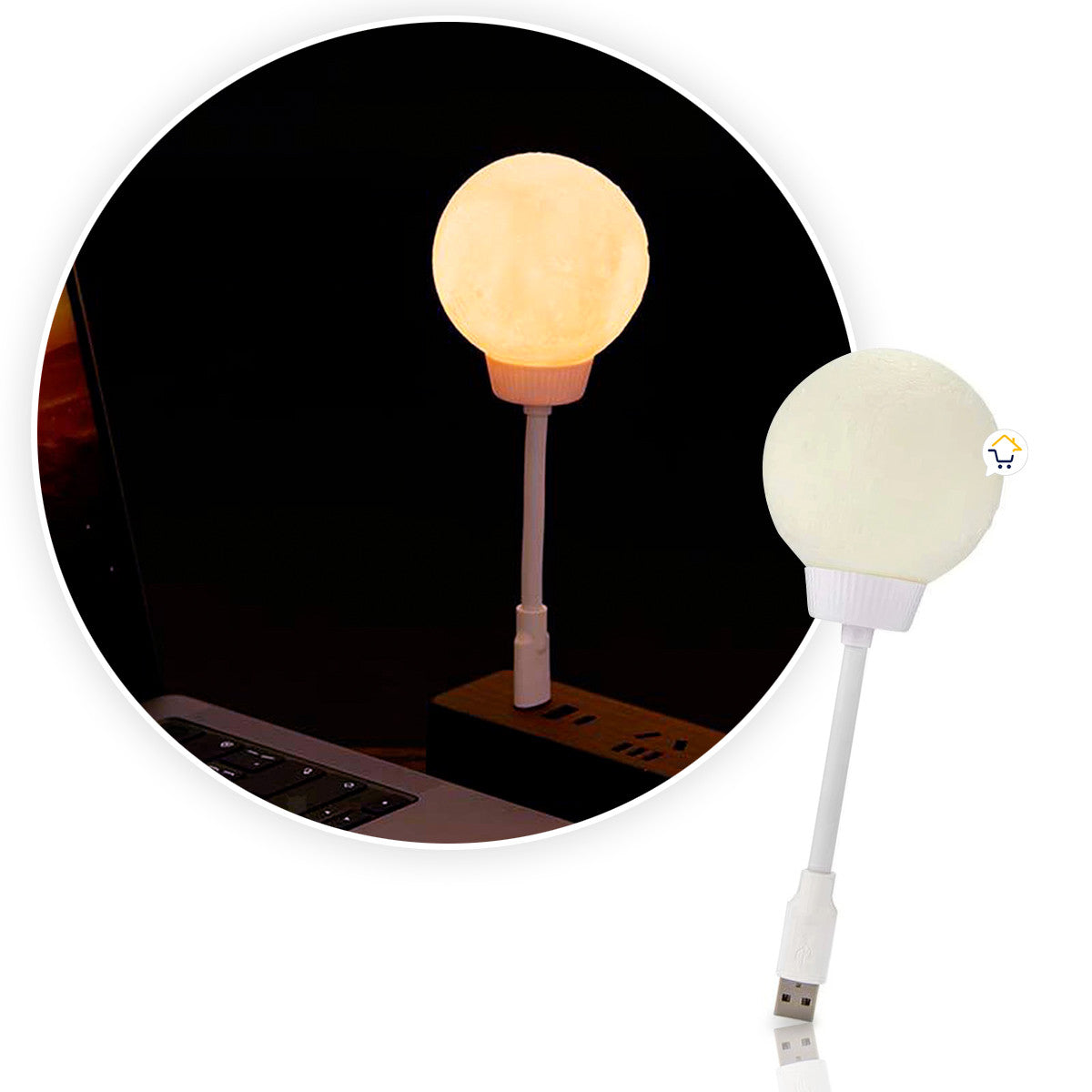 Luz LED De Noche USB Luna Atenuador Lámp