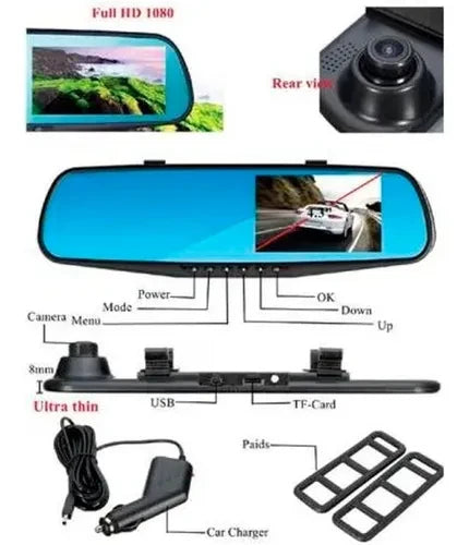 Espejo Retrovisor  Doble Cámara