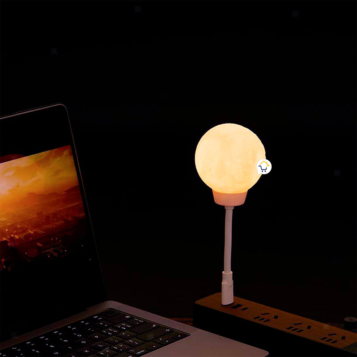 Luz LED De Noche USB Luna Atenuador Lámp