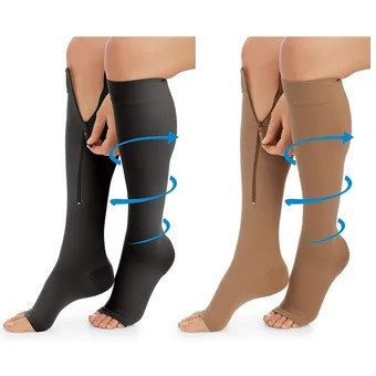 Medias De Compresión Zip Sox Beige Anti